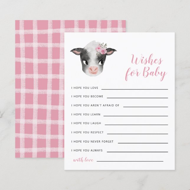 Lámina Pink Cow Wiers for Baby Card (Anverso / Reverso)