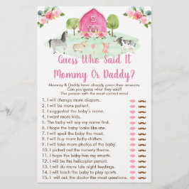 Lámina Pink Farm Flaude Adivina Quién Dijo Que El Juego D