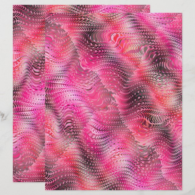 Lámina Pink Faux Snakeskin Scrapbook Paper 2-Sided Page (Anverso / Reverso)