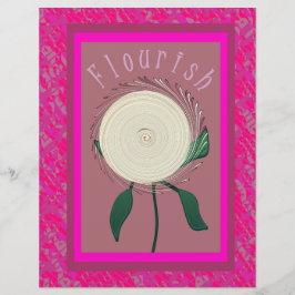 Lámina Pink Flourish Flower Scrapbook Paper 2-Sided Page