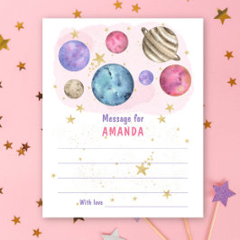 Lámina PINK GALAXY SPACE mensaje de cápsula de cumpleaños