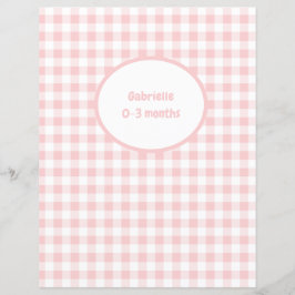 Lámina Pink Gingham Divider - Baby Photo Album Insertar