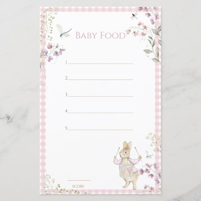 Lámina Pink Gingham Peter Conejo Adivinan el juego de com (Anverso)