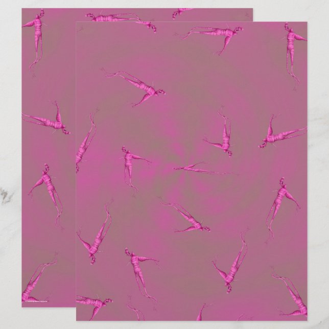 Lámina Pink Ginseng Man Scrapbook Paper 2-Sided Page (Anverso / Reverso)