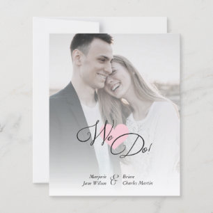 Lámina Pink Heart Classic Romantic 2 Photos Wedding