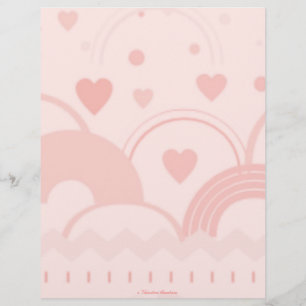 Lámina Pink Hearts Stationary & Letterhead - Especialidad