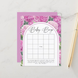 Lámina Pink Hydrangea Baby Shower Baby Bingo