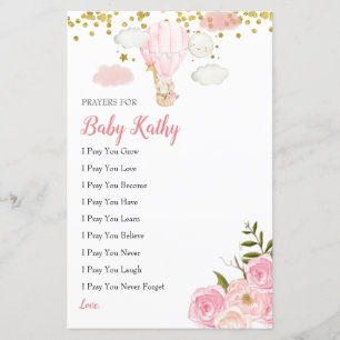 Lámina Pink Jungle Hot air Balloon Praia for Baby Card