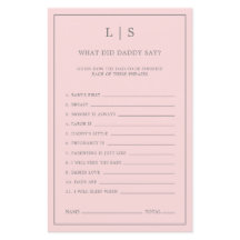 Pink Lo Que Dijo Papá En El Juego De Baby Shower