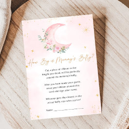 Lámina Pink Moon and Stars Baby Shower How Big Is Game