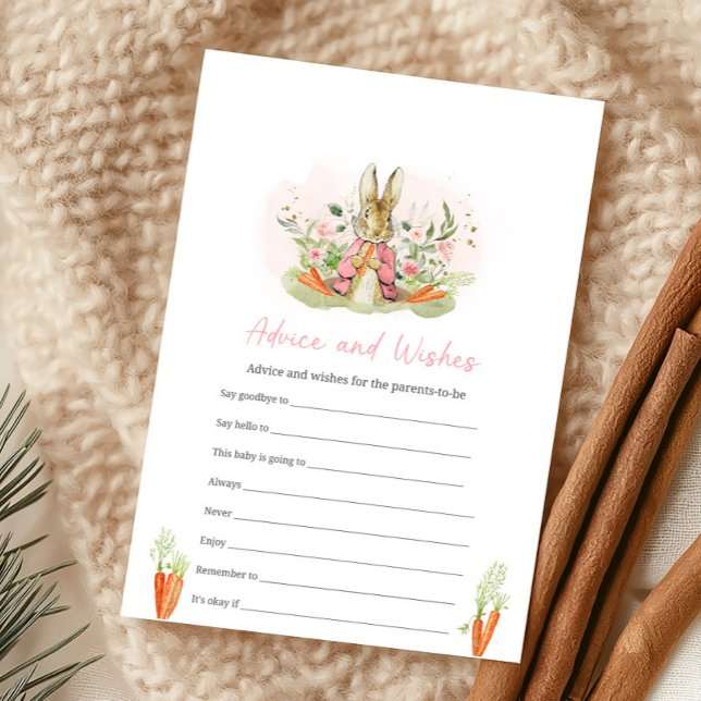 Lámina Pink Peter Rabbit Baby Shower Advice and Wish Game (Subido por el creador)