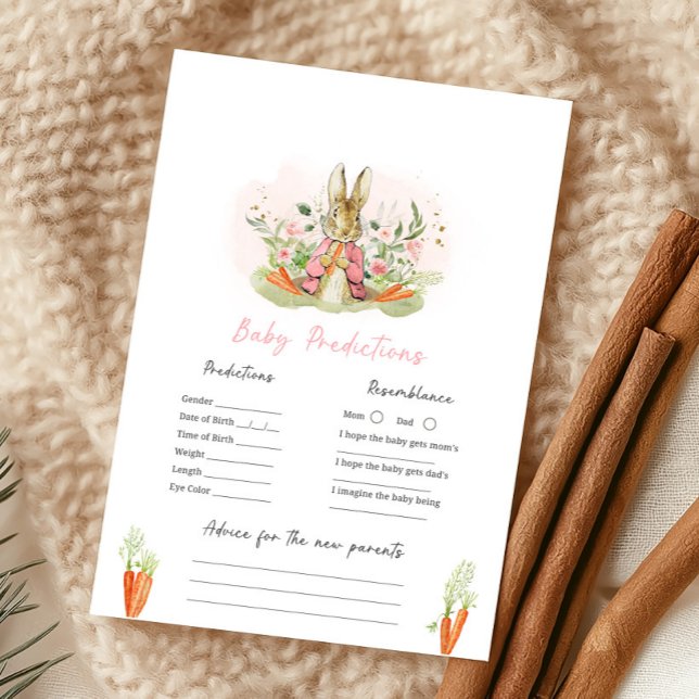 Lámina Pink Peter Rabbit Baby Shower Baby Prediction Game (Subido por el creador)