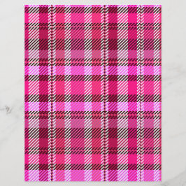 Lámina Pink Plaid Scrapbook Paper 2-Sided Page
