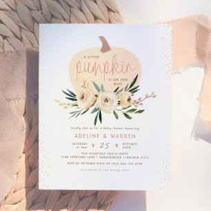 Lámina Pink Pumpkin Couples Baby Shower Pink Gold Budget