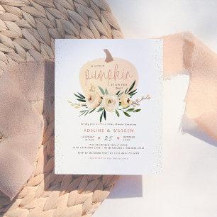 Lámina Pink Pumpkin Couples Baby Shower Pink Gold Budget