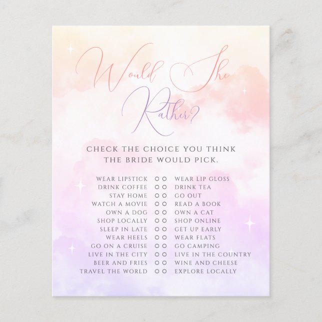 Lámina Pink Purple Cloud Nueve Prefiere Jugar (Anverso)