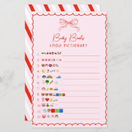 Lámina Pink & Red Bow Baby Books Emoji Pictionary Game