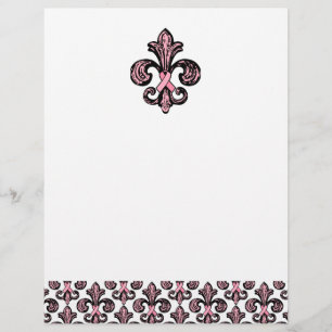 Lámina Pink Ribbon Fleur de lis