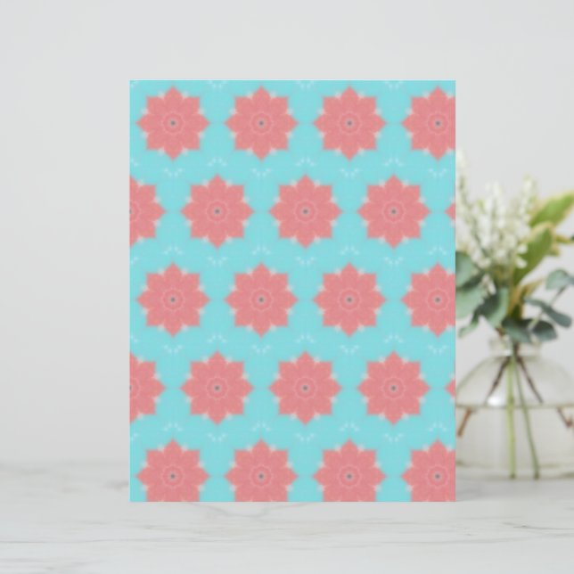 Lámina Pink Rosettes on Blue Scrapbook Paper (Anverso de pie)
