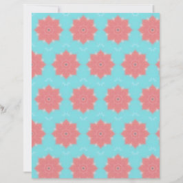 Lámina Pink Rosettes on Blue Scrapbook Paper