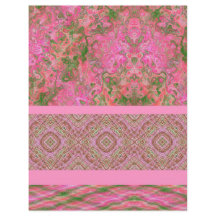 Pink Sampler Scrapbook Paper 2-Sided Page