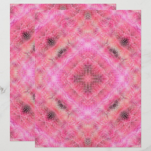 Lámina Pink Serene Garden Scrapbook Paper 2-Sided Page (Anverso / Reverso)