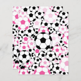 Lámina Pink Soccer Ball Pattern Scrapbook Craft Paper