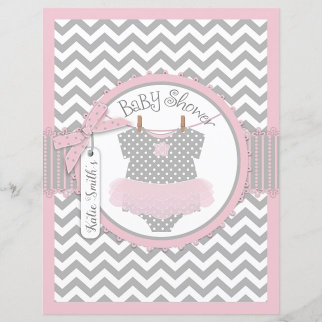 Lámina Pink Tutu Chevron Imprimir libro de juegos de Baby (Anverso)