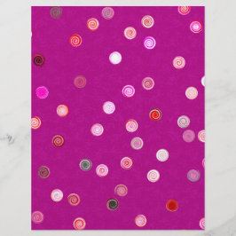 Lámina Pink Twisty Polka Dot Spiral 2-Sided Scrap Paper