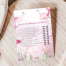 Lámina Pink Under the Sea Baby Shower Guess Who Game
