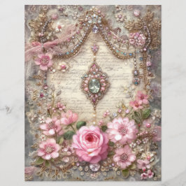 Lámina Pink Vintage Junk Journal Scrapbook Paper