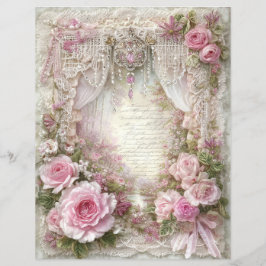 Lámina Pink Vintage Junk Journal Scrapbook Paper