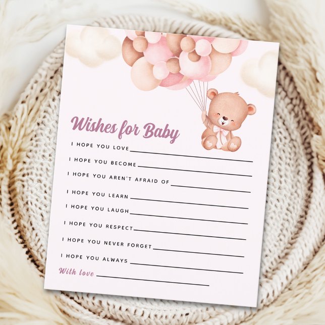 Lámina Pink Watercolor Bear Baby Shower Girl (Subido por el creador)