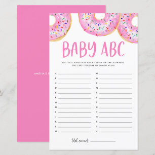 Lámina Pink Watercolor Donuts Baby ABC Juego de Baby Show