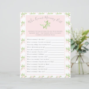 Lámina Pink Who Knmy Best Baby Shower Game