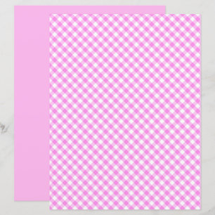 Lámina Pinky Pink Gingham Scrapbook Paper