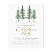 Pinos de Navidad & Invitación de fiesta navideña
