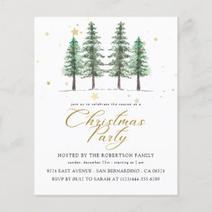 Lámina Pinos de Navidad & Invitación de fiesta navideña