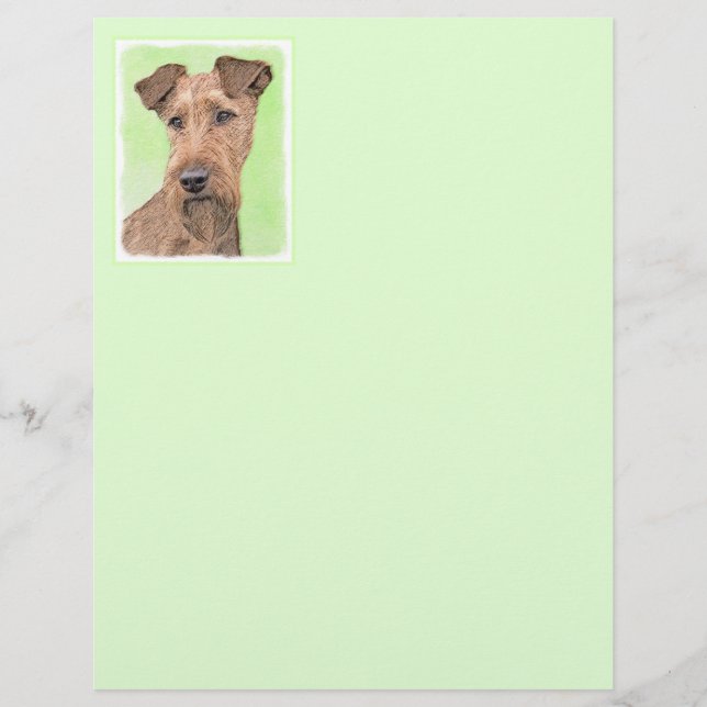 Lámina Pintado Terrier Irlandés - Arte de Perro Original. (Anverso)