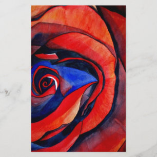 Lámina Pintura abstracta de rosa rojo macro
