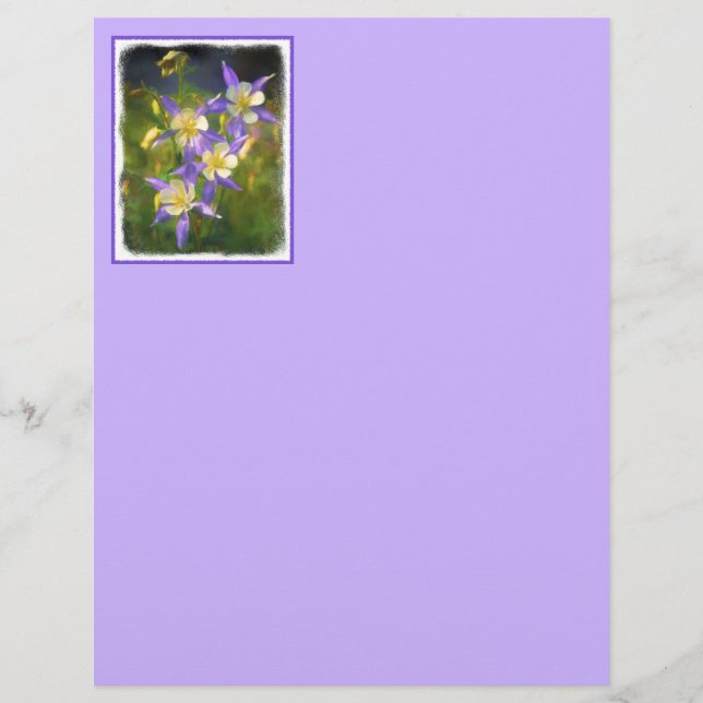 Lámina Pintura Colorado Blue Columbine - Arte Original (Anverso)