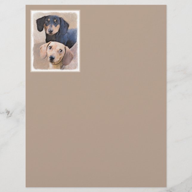 Lámina Pintura Dachshund (suave) - Arte Perro Original (Anverso)