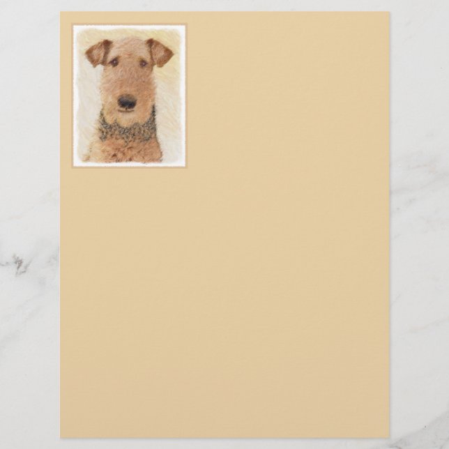 Lámina Pintura de Airedale Terrier - Arte Original Lindo (Anverso)