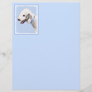 Lámina Pintura de Bedlington Terrier - Original Perro Art