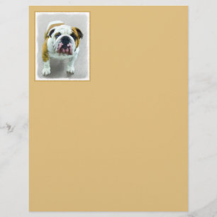 Lámina Pintura de bulldog - Arte de perros original y lin