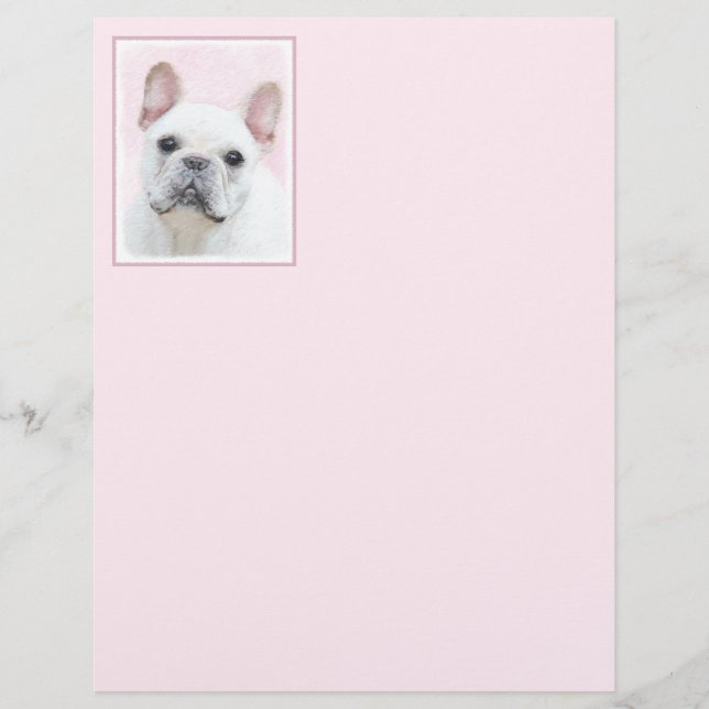 Lámina Pintura de Bulldog francés (crema/blanco) - Arte d (Anverso)
