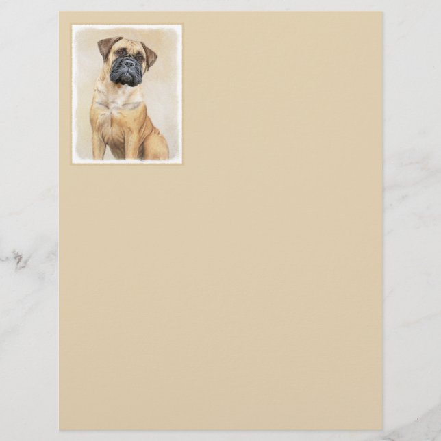 Lámina Pintura de Bullmastiff - Arte de Perro Original. (Anverso)
