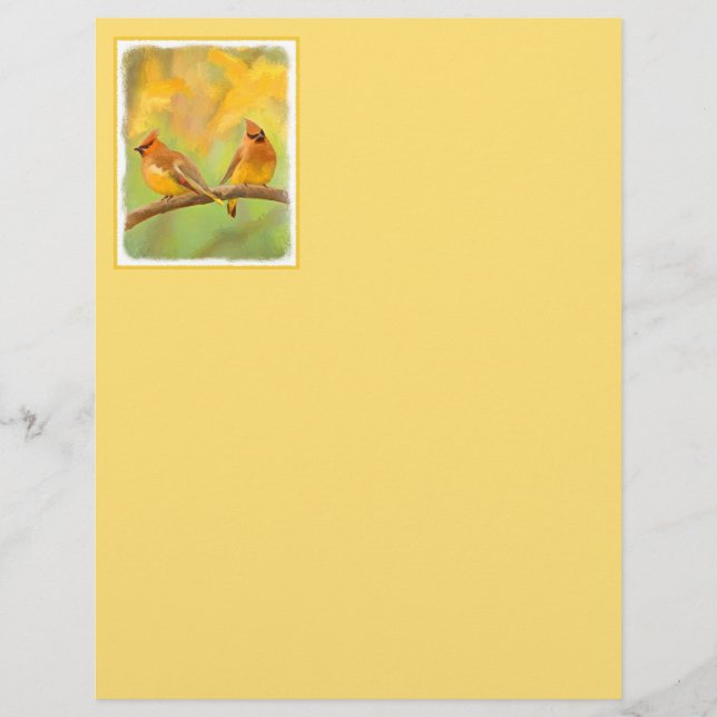 Lámina Pintura de cedro Waxwing - Arte de perro original  (Anverso)