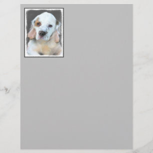 Lámina Pintura de Clumber Spaniel - Arte de Perro Origina