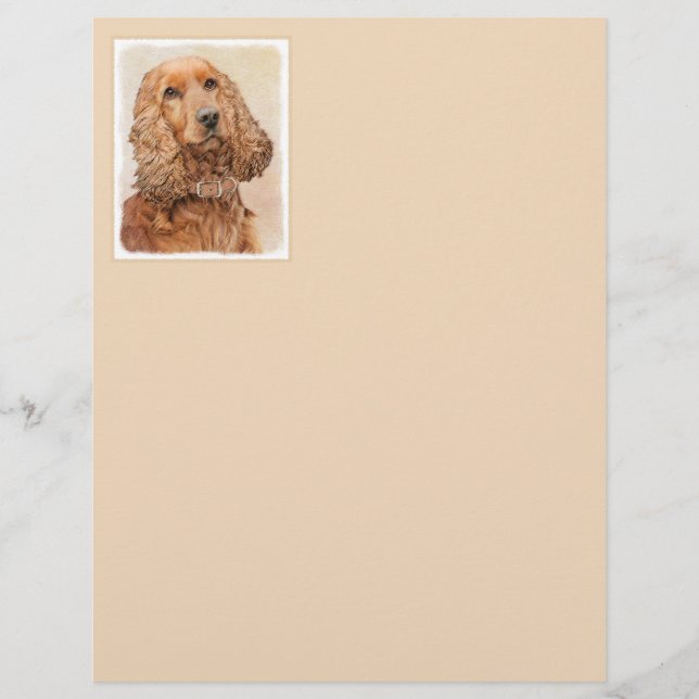 Lámina Pintura de English Cocker Spaniel - Arte original  (Anverso)